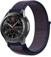 Nylon bandje - donkerblauw, geschikt voor Samsung Galaxy Watch 46mm, Watch 3 - 45mm, Gear S3 Frontier, Gear S3 Classic
