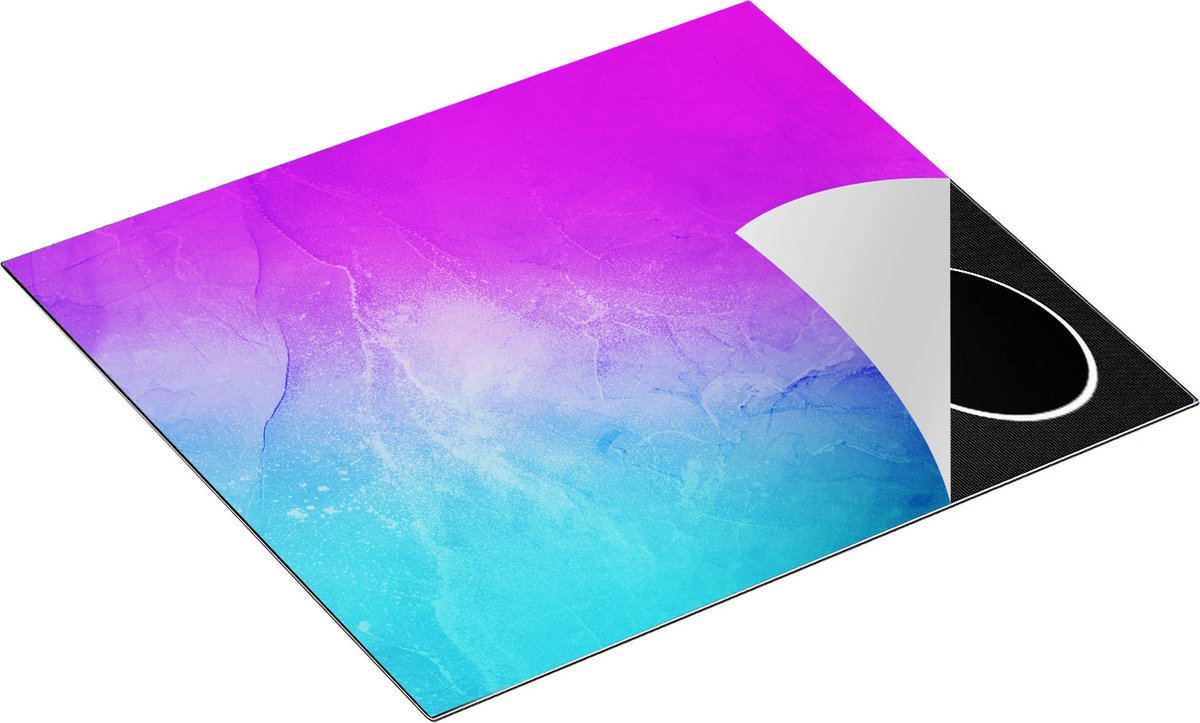 Chefcare Inductie Beschermer Abstracte Kunst - Elegante Blauw Roze Marmer - 57,6x51,6 cm - Afdekplaat Inductie - Kookplaat Beschermer - Inductie Mat