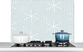 Spatscherm - Achterwand keuken - Design - Groen - Abstract - Lijn - Spatwand - 100x65 cm - Inductie beschermer