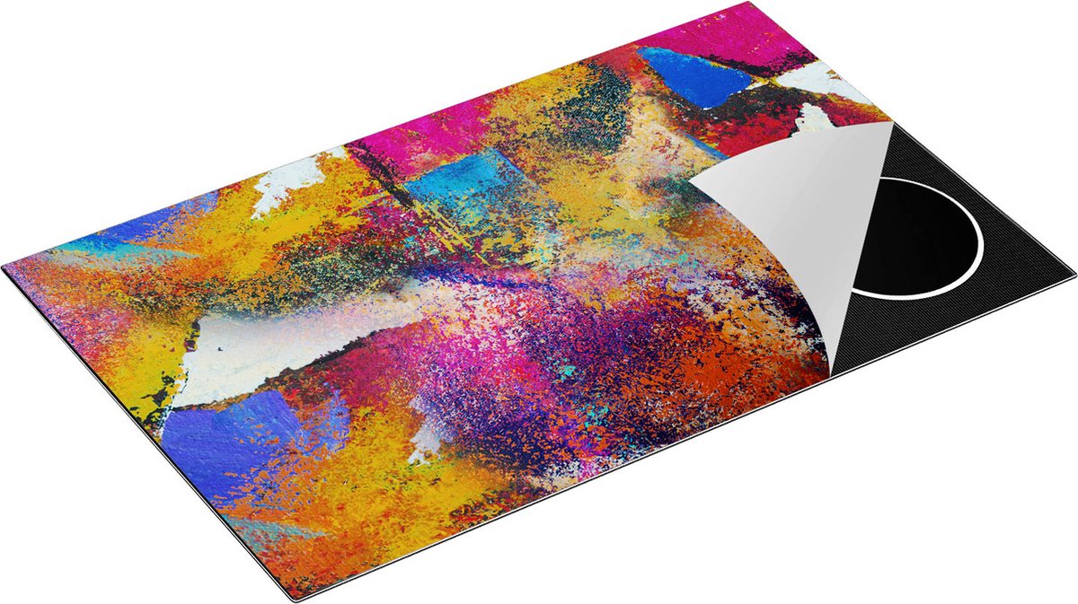 Chefcare Inductie Beschermer Abstracte Kunst - Verschillende Kleuren in Acryl - 85x55 cm - Afdekplaat Inductie - Kookplaat Beschermer - Inductie Mat