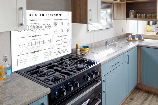 Spatscherm keuken 90x60 cm - Kookplaat achterwand Keuken - Handleiding - Marmer print - Muurbeschermer - Spatwand fornuis - Hoogwaardig aluminium