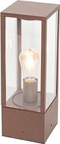 QAZQA charlois - Industriele Staande Buitenlamp | Staande Lamp voor buiten - 1 lichts - H 40 cm - Roestbruin - Industrieel - Buitenverlichting