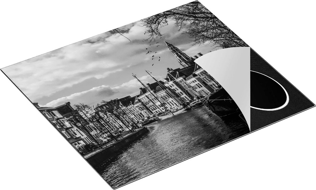 Chefcare Inductie Beschermer Gracht in Groningen - Zwart Wit - 57,6x51,6 cm - Afdekplaat Inductie - Kookplaat Beschermer - Inductie Mat