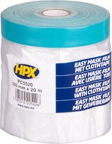 HPX Easy Mask Outdoor - afdekfolie met cloth tape - 55 cm x 20 m