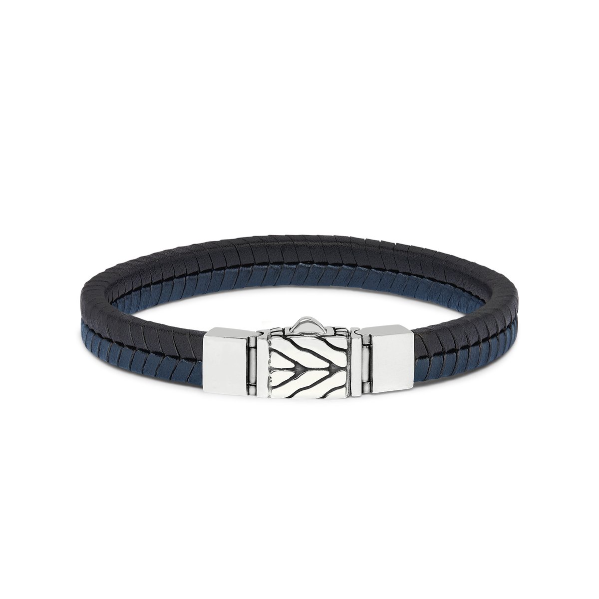 SILK Jewellery - Zwarte Armband - Chevron - 157BBU.19 - Maat 19,0
