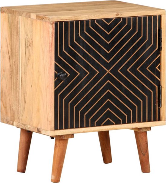 vidaXL - Nachtkastje - 40x30x50 - cm - massief - acaciahout