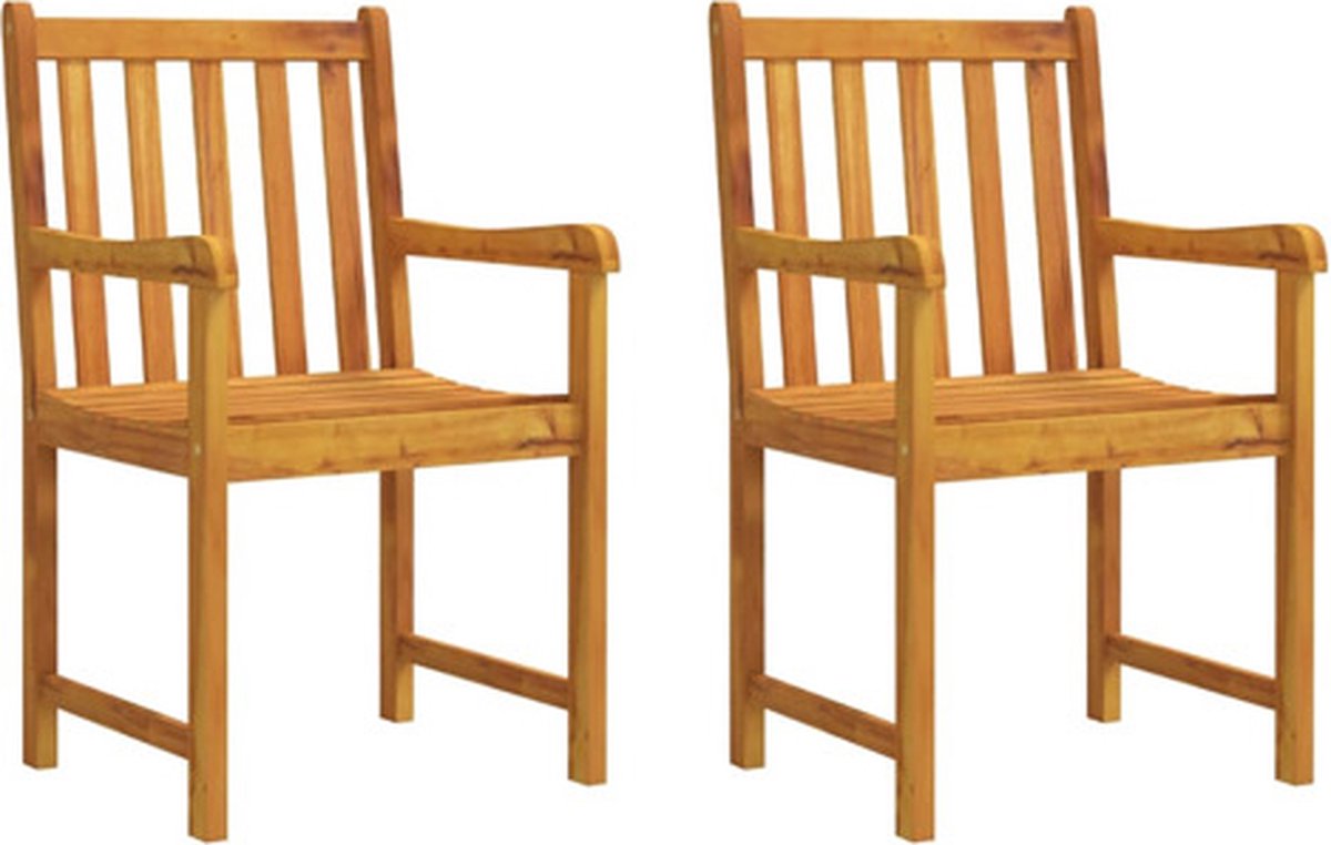 Bol.com vidaXL - Tuinstoelen - 2 - st - massief - acaciahout aanbieding