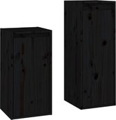 vidaXL - Tv-meubelen - 2 - st - massief - grenenhout - zwart