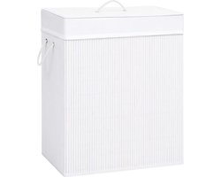 vidaXL - Wasmand - met - 2 - vakken - 100 - L - bamboe - wit