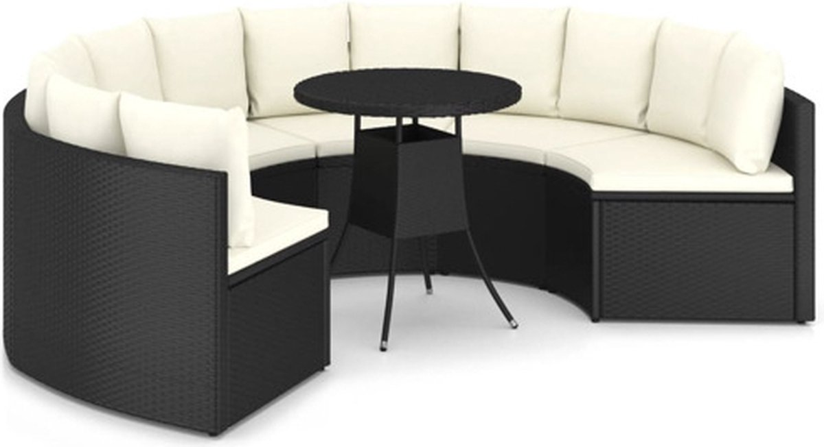 Vidaxl Tuinset Zwart Loungeset