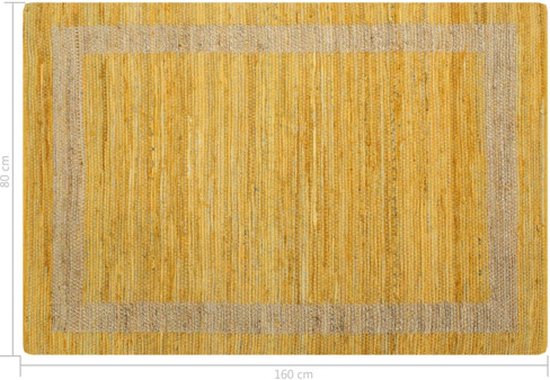 VidaXL Vloerkleed 120x180 cm handgeweven jute naturel en wit