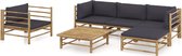 vidaXL - 6-delige - Loungeset - met - donkergrijze - kussens - bamboe