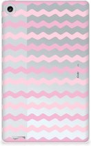Silicone Tablet Hoes Lenovo Tab M10 Plus (3e generatie) Backcase Waves Roze met doorzichte zijkanten