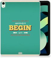 Hoes iPad Air (2020/2022) 10.9 inch Tablet Backcover met foto Quote Begin met transparant zijkanten