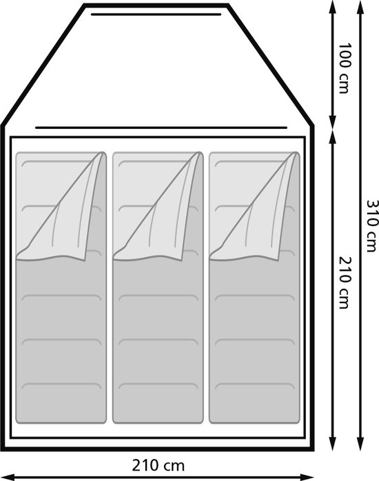 Eurotrail Koepeltent Rocky 3-persoons 310 X 210 X 130 Groen van Eurotrail — afbeelding 4
