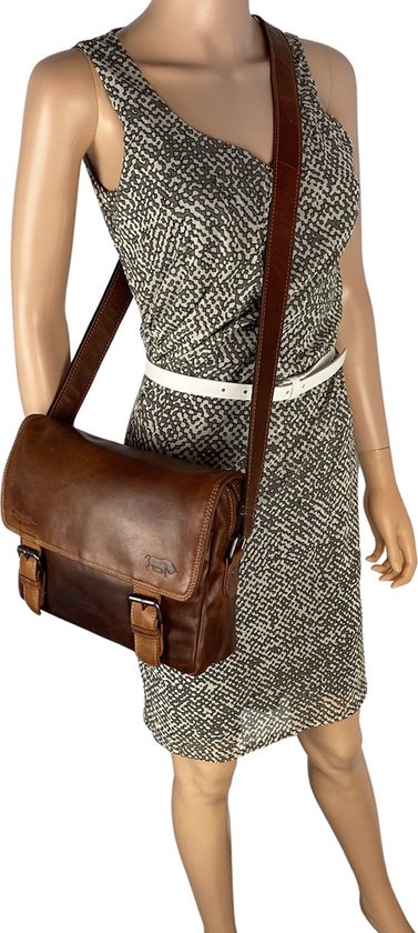 Arrigo Sac à bandoulière unisexe Arrigo Cognac