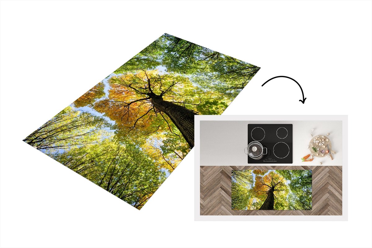 KitchenYeah Keukenloper - Loper keuken - Boom - Natuur - Bos - 120x60 cm - Keukenloper vinyl Multicolor
