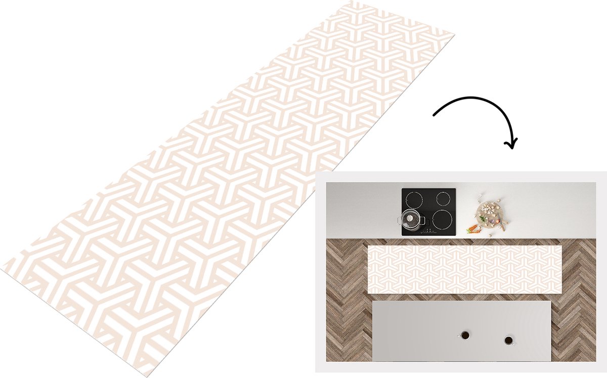 Keukenloper - Loper keuken - Geometrie - Lijn - Vorm - Patroon - 240x60 cm - Keukenloper v
