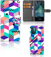 Portefeuille Book Case Nokia G11 | Coque de téléphone portable G21 blocs cadeaux personnalisés colorés