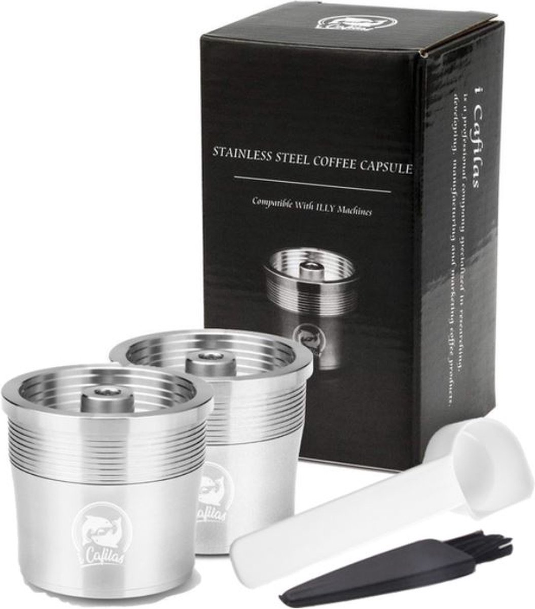 Hervulbare Illy koffiecup - Illy Capsule - RVS - 2 cups - illy hervulbare koffie capsule