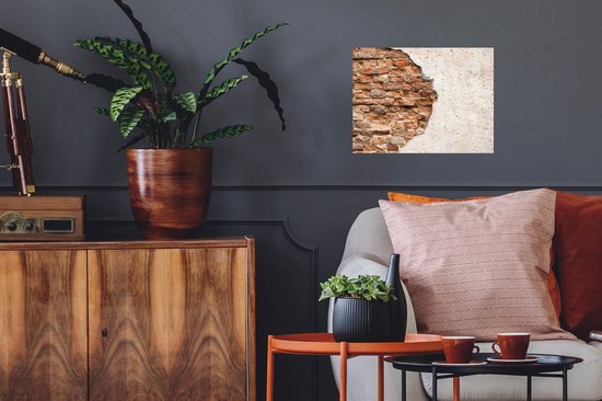 Stickers muraux - Plâtre - Mur - Brique - 40x30 cm - Film Adhésif