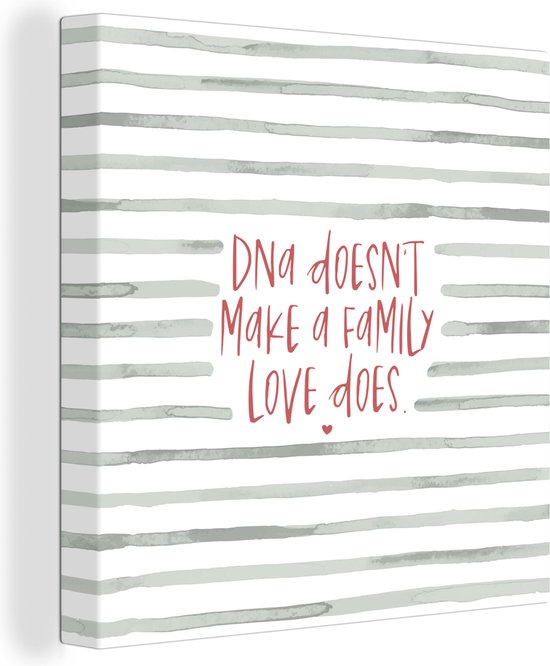 Tableau sur toile Proverbes - Citations - DNA doesn't make a family love does - Famille - 50x50 cm - Décoration murale