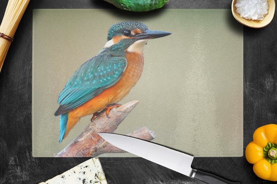 Planche à découper en Verres - 39x28 - Vogel - Martin-pêcheur - Branche - Planches à découper en Glas