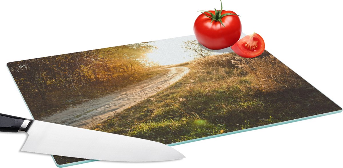 Glazen Snijplank - 39x28 - Pad - Natuur - Boom - Snijplanken Glas