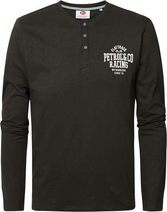 Effen kora lilou shirt -lange mouwen- katoen- petrol