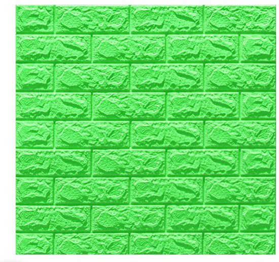 Polaza® 3D Tegelsticker Set - 10 Stuks - Muurstickers - Zelfklevende Wandpanelen - Plaktegels - Zelfklevend Behang - 77 x 70cm Per Stuk - Groen