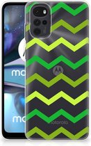Telefoonhoesje Motorola Moto G22 TPU Siliconen Hoesje met Foto Zigzag Groen