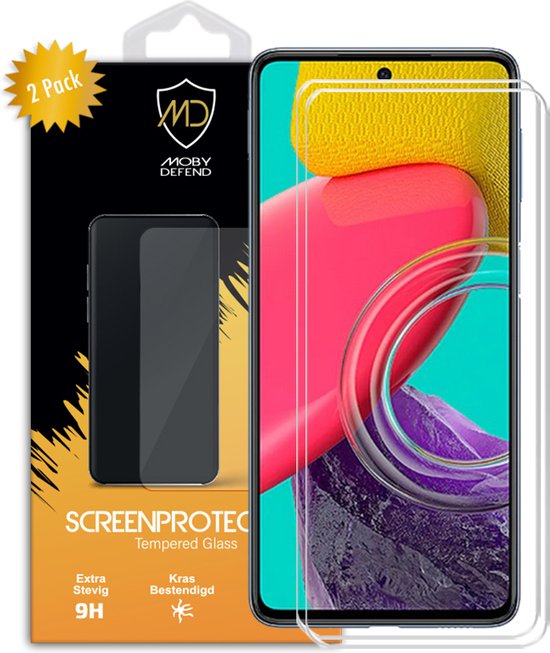 2-Pack Samsung Galaxy M53 Screenprotectors - MobyDefend Case-Friendly Screensavers - Gehard Glas - Glasplaatjes Geschikt Voor Samsung Galaxy M53