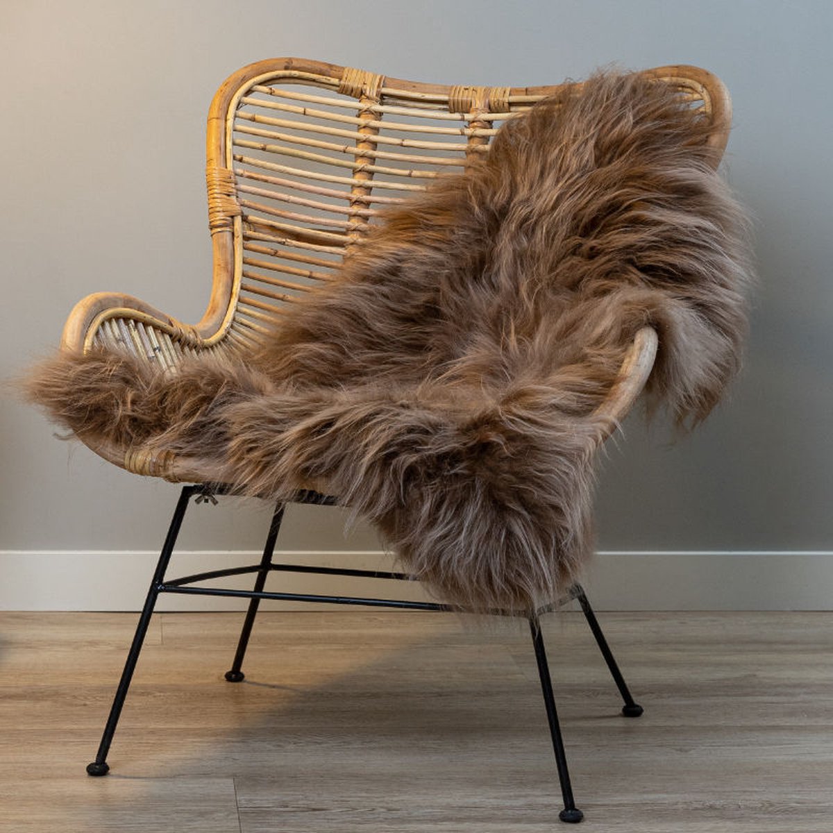 WOOOL® Schapenvacht - IJslands Bruin XS (80x45cm) 100% Echte Schapenvachten - ECO+ Dierenvel
