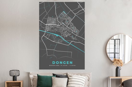 Affiche Carte - Plan de la ville - Carte - Dongen - 120x180 cm XXL