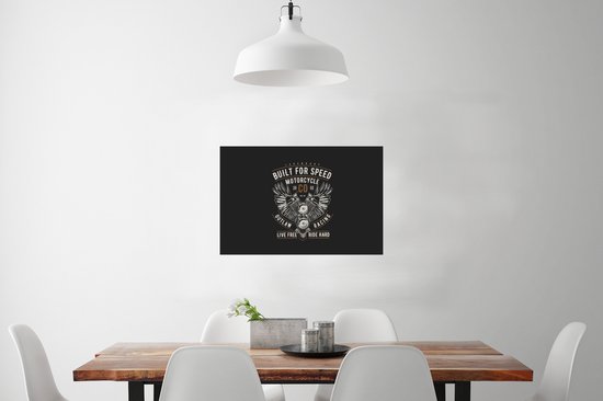 Affiche Mancave - Ailes - Moto - Vintage - 90x60 cm