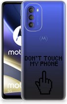 Leuk TPU Back Case Motorola Moto G51 5G Hoesje Finger Don't Touch My Phone