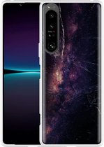 Sony Xperia 1IV Hoesje Black Space Marble Designed by Cazy