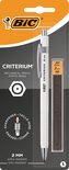 Witte BIC Criterium vulpotlood verpakking met 2mm HB vullingen, gum en puntenslijper.