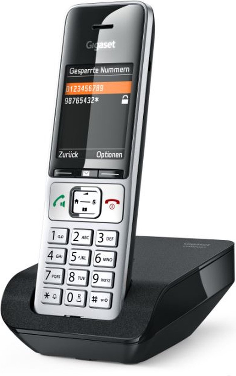 Gigaset COMFORT 500HX Analoge-/DECT-telefoon Nummerherkenning Zwart, Zilver