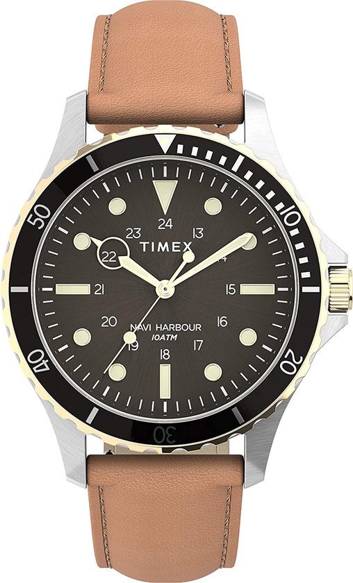 Timex Navi TW2U55600 Horloge - Leer - Bruin - Ø 41 mm