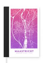 Notitieboek - Schrijfboek - Stadskaart - Maastricht - Paars - Roze - Notitieboekje klein - A5 formaat - Schrijfblok - Plattegrond