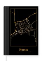 Notitieboek - Schrijfboek - Kaart - Hoorn - Nederland - Goud - Zwart - Notitieboekje klein - A5 formaat - Schrijfblok