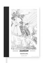 Notitieboek - Schrijfboek - Stadskaart Zaandam - Notitieboekje klein - A5 formaat - Schrijfblok - Plattegrond