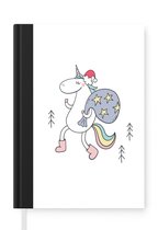 Notitieboek - Schrijfboek - Unicorn - Kerst - Kinderen - Kids - Meisjes - Meiden - Kind - Notitieboekje klein - A5 formaat - Schrijfblok - Kerst - Cadeau - Kerstcadeau voor mannen, vrouwen en kinderen