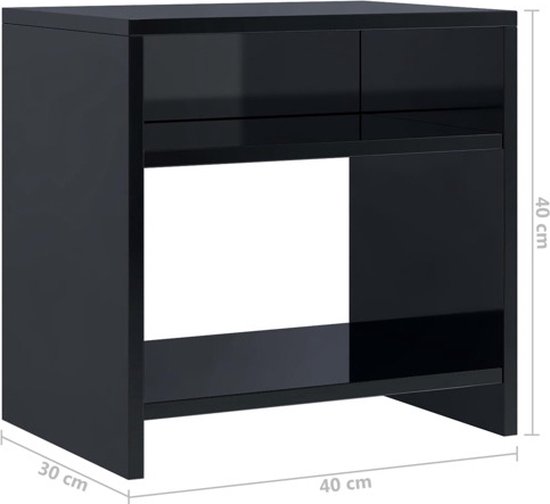 vidaXL-Nachtkastje-40x30x40-cm-bewerkt-hout-zwart - vidaXL
