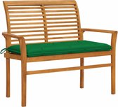 vidaXL-Tuinbank-met-groen-kussen-112-cm-massief-teakhout