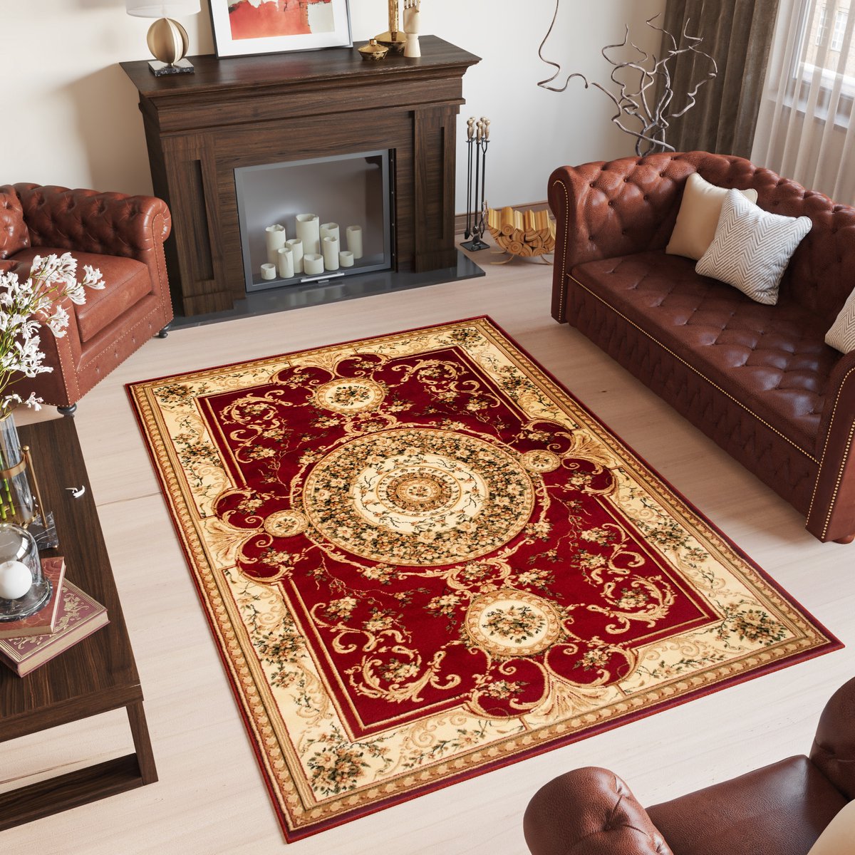 Tapiso Yesemek Vloerkleed Rood Oriental Tapijt Maat- 160x220