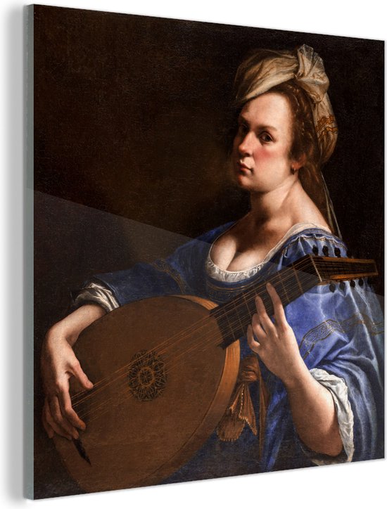 Glasschilderij - Self-Portrait as a Lute Player - Artemisia Gentileschi ...