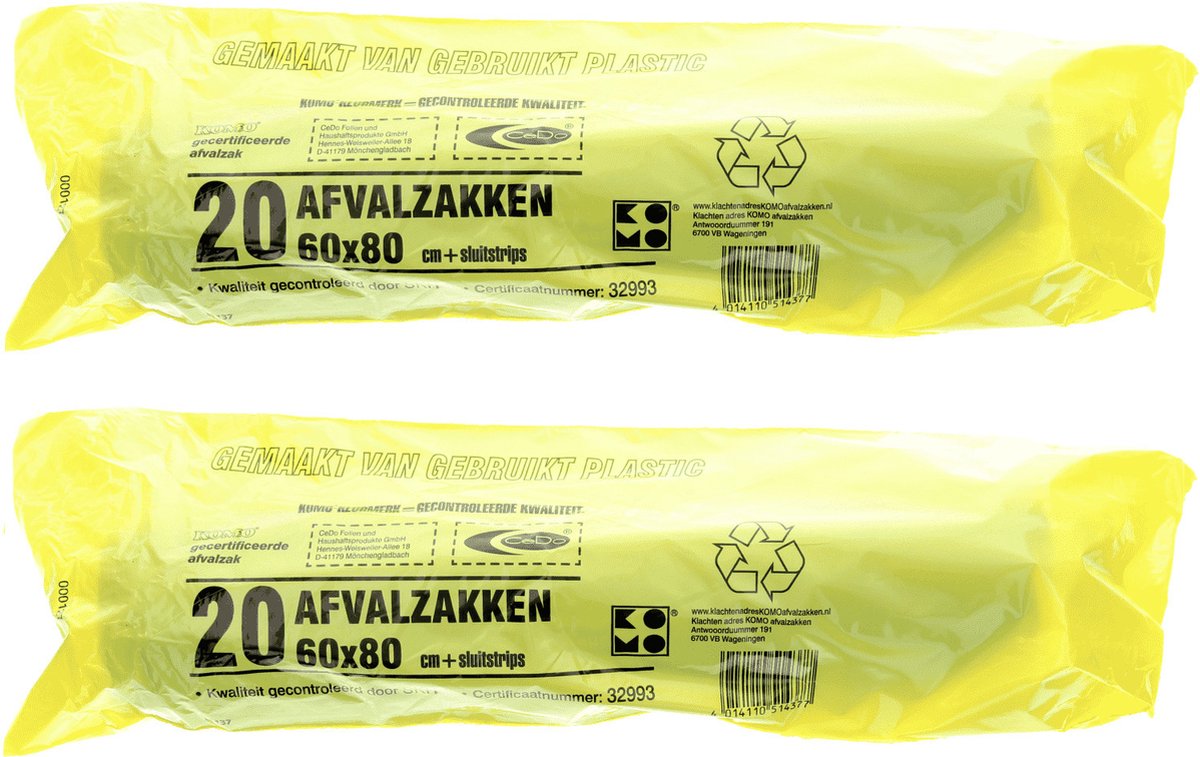 Goedkoopste 50x Afvalzakken/vuilniszakken 50 liter - Extra sterke lekvrije zakken - Gerecycled plastic - Inclusief sluitstrips