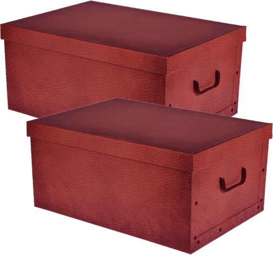 Er is behoefte aan gesmolten Malen Pakket van 2x stuks opbergbox/opbergdoos van stevig karton in de kleur  roodbruin leer... | bol.com